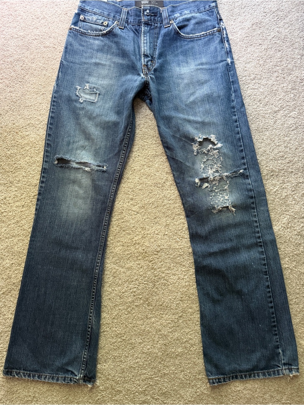 Vintage Levi’s 527 Men's Distressed Blue Denim Jeans - Classic Fit